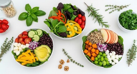Fresh Vibrant Healthy Salad Bowls For A Delicious Meal