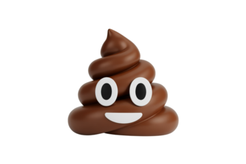 Smiling poop emoji with eyes and mouth symbol icon