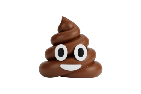 Smiling poop emoji with eyes and mouth symbol icon