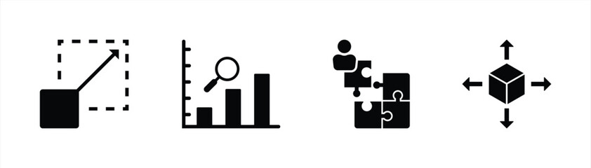 Scalability and Business Growth Icon Set
