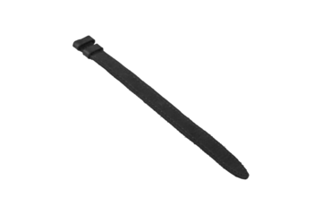 Black leather strap is isolated.