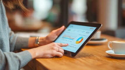 Teen Girl Using Budgeting App on Tablet with Parental Guidance for Financial Literacy