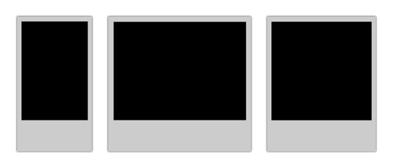 Photo frame. Photo Frame Collection. Realistic photo card with different sizes for mockups. Vector illustration.