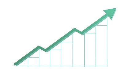 Obraz premium Upward Moving Teal Arrow: Visualize Success, Growth, and Positive Trend Graphic Indicator