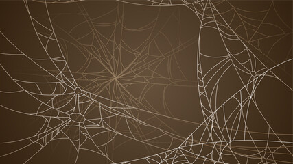 Spider Web On Dark Background Halloween Design Elements Spooky Scary Horror Decor Vector