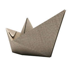 Paper boat on dark background
