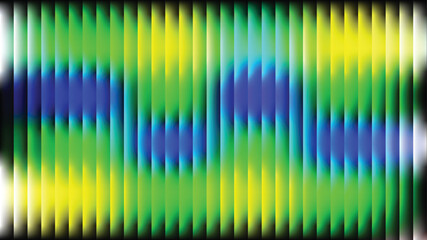 Abstract vector background with glowing vertical stripes featuring a vibrant blue, green, and yellow gradient wave pattern