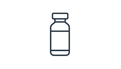 Fototapeta premium Simple line drawing of a small bottle with a cap, centered on a white background, creating a clean, minimalist aesthetic