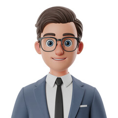 Avatar 3d icon png cartoon boy 3d icon business man 3d icon professional avatar icon png isolated on transparent background