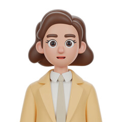 Avatar 3d icon png woman 3d icon png isolated on transparent background