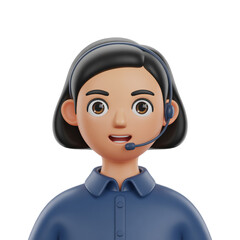 Avatar 3d icon png cartoon avatar 3d icon png with headset isolated on transparent background