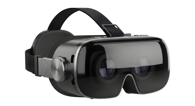 Hightech virtual reality headset with adjustable strap for immersive gaming isolated on transparent background - Powered by Adobe