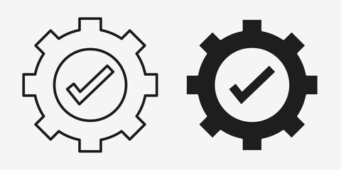 Minimal gray vector execution icon in AI format, ideal for automation, processing, and digital technology system designs.