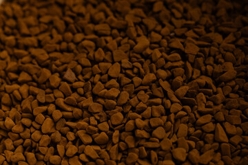 Dark Instant Coffee Granules Macro Texture Background