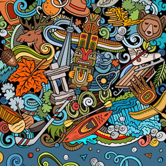 Canada cartoon doodle illustration. Funny Canadian border.