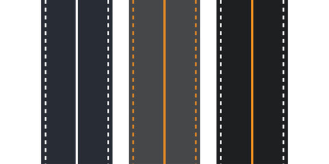 straight asphalt road going to the distance on transparent background Road, highway isolated on white background. Vector 