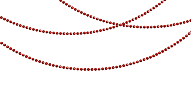 Hanging Christmas beads. New Year's decoration.