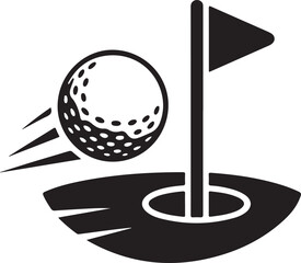 Golf Ball Flying Toward Hole Vector Illustration