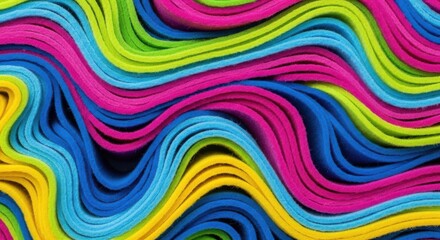 Vibrant swirling lines of neon colors abstract background