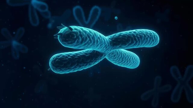 Telomere Shortening Concept, 3D Animation Visualizing Chromosome Degradation and Cellular Aging