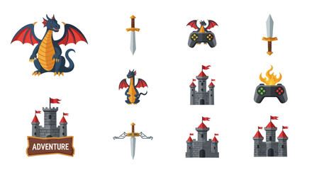 Majestic Cartoon Dragon with Red Wings and Spikes.