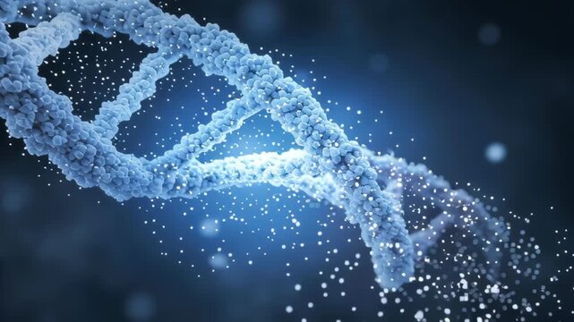 DNA Degradation Concept, Cinematic 3D Animation Visualizing Genetic Damage and Instability