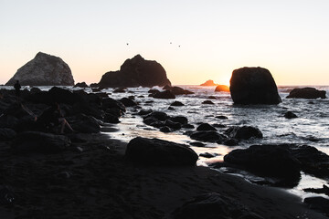 Wilson Creek Beach Klamath at sunset