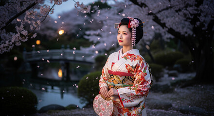 Korean woman in the park