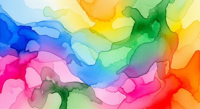 abstract watercolor composition of bright flowing colors — artistic diversity