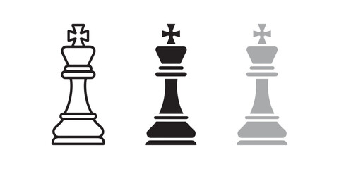 Chess Piece Icon. Strategy and Board Game Symbol on White Background