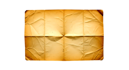 A vintage crumpled and folded parchment paper texture with a warm sepia tone and visible creases on a black background