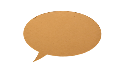 Blank orange speech bubble icon isolated on black background for messaging and communication concepts