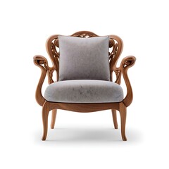 Modern Art Nouveau sculptural armchair in wood