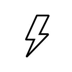 Fototapeta premium A simple black outline drawing of a lightning bolt on a white background in a vector style image
