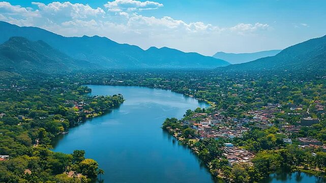 tuxtla gutierrez mexican city aerial view video