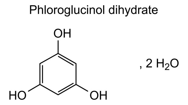 Phloroglucinol dihydrate, chemical structure of phloroglucinol dihydrate, drug substance