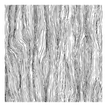 Black and white wood texture background seamless vector pattern tree bark line art drawing surface design element