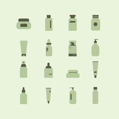 skincare product icon illustration set