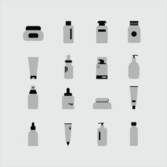 skincare product icon illustration set