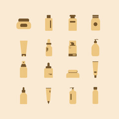 skincare product icon illustration set