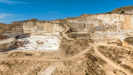 Fototapeta premium Aerial view of a large marble quarry.