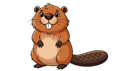 Cute Cartoon Beaver Character | North American Mammal Illustration | Animal Mascot