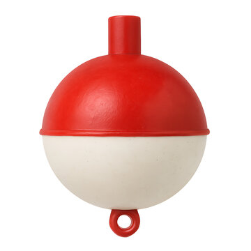 Red and white fishing bobber isolated on transparent background