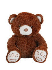 children's soft toy made of artificial fur, isolated on a white background