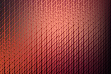 Obraz premium Abstract textured background with a repeating diamond pattern in shades of red and pink, creating a visually engaging and dynamic surface
