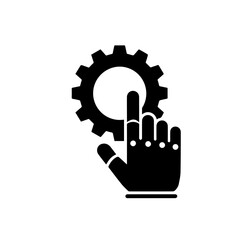 RPA automation icon. Robotic hand with gear 