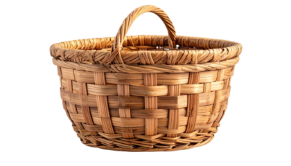 A realistic PNG of a basket — woven and textured, perfect for holding fruits, flowers, or household items. Ideal for design projects, e-commerce listings, or decorative concepts.