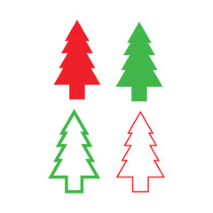 Obraz premium Christmas tree set of icons