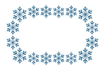Elegant snowflake border framing empty space for festive holiday text or design