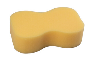 Yellow cleaning sponge for washing isolated on a transparent background